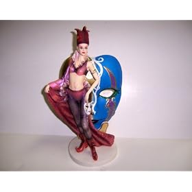 French Burlesque Dancing Masked Woman Statue Figurine -- 11