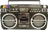 Lasonic Portable Ghetto Blaster with iPod/iPhone Dock LCD Display- Black
