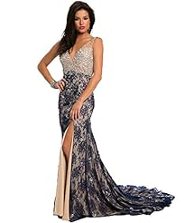 Sexy V-neck Applique Backless Lace Beaded Tulle Cocktail Mermaid Homecoming Dress/Bridesmaid Dress/Prom Dress/Party Dress/Wedding Dress 