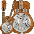 Dobro DWHOUNDLX Hound Dog Deluxe Round Neck Guitar, Brown