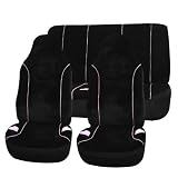 Micro Velour Car Seat Cover Full Set Bucket Front and Bench Resr Seat Cover Fb106 112