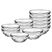 Duralex 12 Piece Bowl Set of Six, Clear