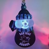 SC Sports San Jose Sharks Light-Up Snowman Puck Ornament 3-Pack - San Jose Sharks Set of 3