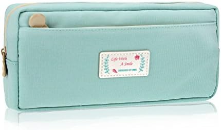 SymPro 1 X Canvas Pencil Case - Large Capacity Stationary Pen Bag for Students,Business People(Light Blue)