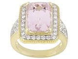 14KT 8.20CT KUNZITE WITH .75CTW DIAMOND RING