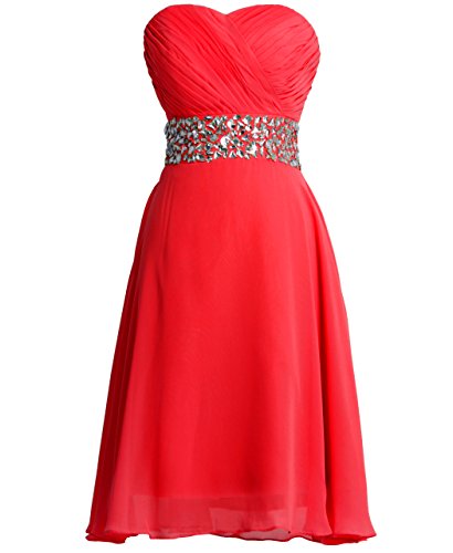 Fashion Plaza Chiffon Bridesmaid Dresses Short Strapless D0123