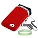 Nintendo DSI Reversible Sleeve ( Red - Black ) + Rapid Nintendo DSI Car Charger + Vangoddy tm, Live*Laugh*Love wrist band!!!