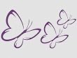 Wandbild Wandsticker Schmetterlinge 3 St�ck Motiv 3-violett40