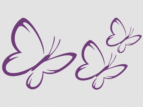 Wandbild Wandsticker Schmetterlinge 3 Stück Motiv 3-violett40