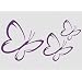 Tattoo Styling Aufkleber 3 Schmetterlinge Set 3-lavendel43