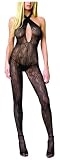 Leg Ave Womens Criss Cross Keyhole Open Crotch Bodystocking-Style #8256, Black
