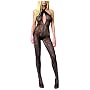 Leg Ave Women's Criss Cross Keyhole Open Crotch Bodystocking-Style #8256, Black