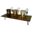 Moroccan Inspired Glass Tealight/Votive Candle Holder, Iron Stand and Flameless Tealight Candles