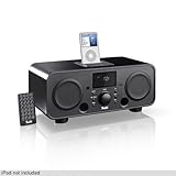 iTeufel Radio v2 Schwarz Tischradio mit integriertem Subwoofer und Dock für iPod