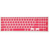 Silicone Laptop Keyboard Cover Skin Protector for Dell Inspiron New 15R N5110 M5110 M511R Us Layout + Swan Service Card Case for Credit, Bank, ID Card (Pink Semitransparent)