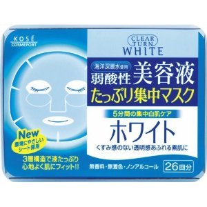 Kose Clear Turn Essence Facial Mask White - 26 masks Kose Clear Turn Essence Facial Mask White - 26 masks