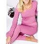 2PC SET PINK LADIES SKI LONG JOHNS THERMAL UNDERWEAR: FREE SHIPPING