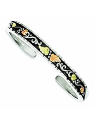 Genuine .925 Sterling Silver & 12K Antiqued Cuff Bracelet 0.1 Grams . 100% Satisfaction Guaranteed.