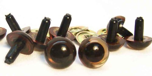 Sassy Bears 7.5mm Translucent Brown Safety Eyes for Bear, Doll, Puppet, Plush Animal and Craft - 10 Pairs
