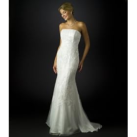 White Beaded Evening Dress - Prom, Informal Bridal, Wedding, Party, Formal Gown by Sean Collection...