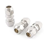 uxcell　クイックカプラー　クイックカプラーコネクタ　ストレート　シルバートーン　空気圧エアホース　3個　8mmチューブ