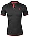 Coofandy Men's Casual Short Sleeve T-shirt Contrast Color Polo Shirts