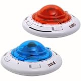 Micro UFO Remote Control with Flashing Lights and UFO Sound - 2 Pack Red and Blue