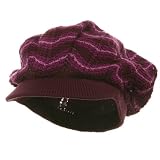 Crocheted Rasta Beanie Visors-Burgundy W27S24C