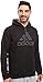 adidas Men's Essential Cotton Fleece Logo Pullover, Large, Black/Dark Grey Heather