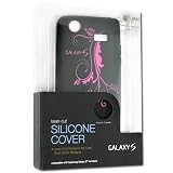 Samsung Laser-Cut Pink with Black Galaxy S Branch Design Silicone Skin Case for Samsung Captivate SGH-I897 Galaxy S
