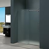 Vigo Industries VG6041STMT6074R Frosted Glass Frameless Shower Enclosure, Steel
