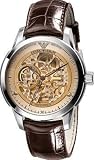 Emporio Armani Meccanico Open Heart Gents Brown Leather Strap Watch