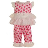 Baby Girl Sleepwear HEART 2Pc Pajama Set LAURA DARE Valentine PJ's Clothes 6-24M