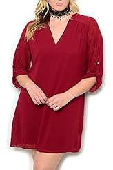 Plus Size Chiffon/Polyester Flowy Tunic 