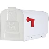 Gibraltar PL10W0201 Standard Size Plastic Rural Mailbox U.S. Postmaster General Approved, White