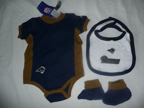 St Louis Rams Baby Infant Creeper 12 Months 3 Piece Set