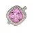 14k White Gold Diamond Pink Sapphire Ring