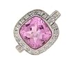 14k White Gold Diamond Pink Sapphire Ring