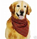 Tartan Plaid Christmas Holiday Dog Bandana Size Medium