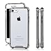 Emixc iPhone 7 Case, Crystal Clear Back Cover [Shock Absorption/Drop Protection] Air Cushions Hard Plastic PC+TPU Protective Case for iPhone 7(4.7inch)(2016) (Transparent Black)