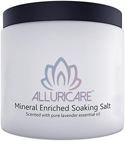 Alluricare Mineral Enriched Soaking Salts - Baby Yourself - An Eternity of Sunlight and Water in One Bath- Natural Great Salt Lake Minerals and Salts Relax and Soothe - Infused with Lavender Essential Oil to Aid With Sleeping - Less Expensive Than Dollar Store Salts - 8 oz - 8 Baths!