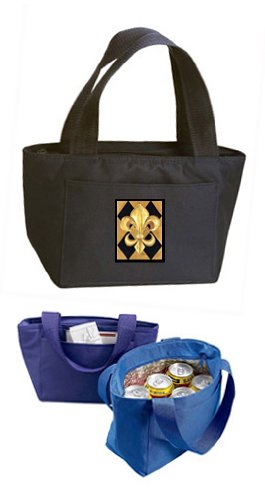 Black Gold New Orleans Fleur De Lis Insulated Lunch Tote Bag