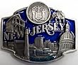 New Jersey 3-D Enamel Pewter Belt Buckle