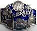 New Jersey 3-D Enamel Pewter Belt Buckle
