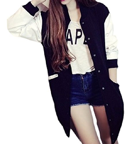 (コンテッツァ) contezza レディース スタジアム ジャンパー タイプ 薄手 ロング ジャケット ゆったり バイカラー ブルゾン