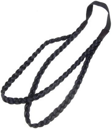 SODIAL(R) Bohemian Double Hair Braid Plait Headband - Black