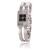 Montre femme bracelet m&eacute;tal et strass