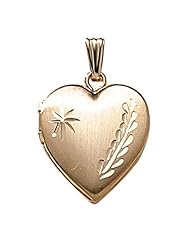 GOLD FILLED Small Heart Locket with Chain 2/3 inch x 2/3 inch