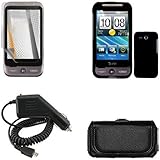 HTC Freestyle F8181 Combo Rubber Black Protective Case Faceplate Cover + LC ....