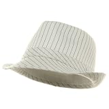 Big Size Pinstripe Fedora Hat-White Black